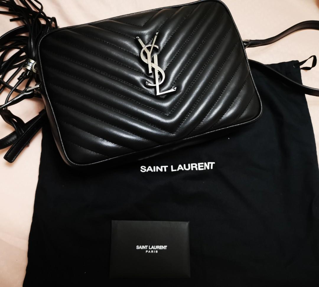 Saint laurent lou camera bag on sale in quilted leather bronze hardware