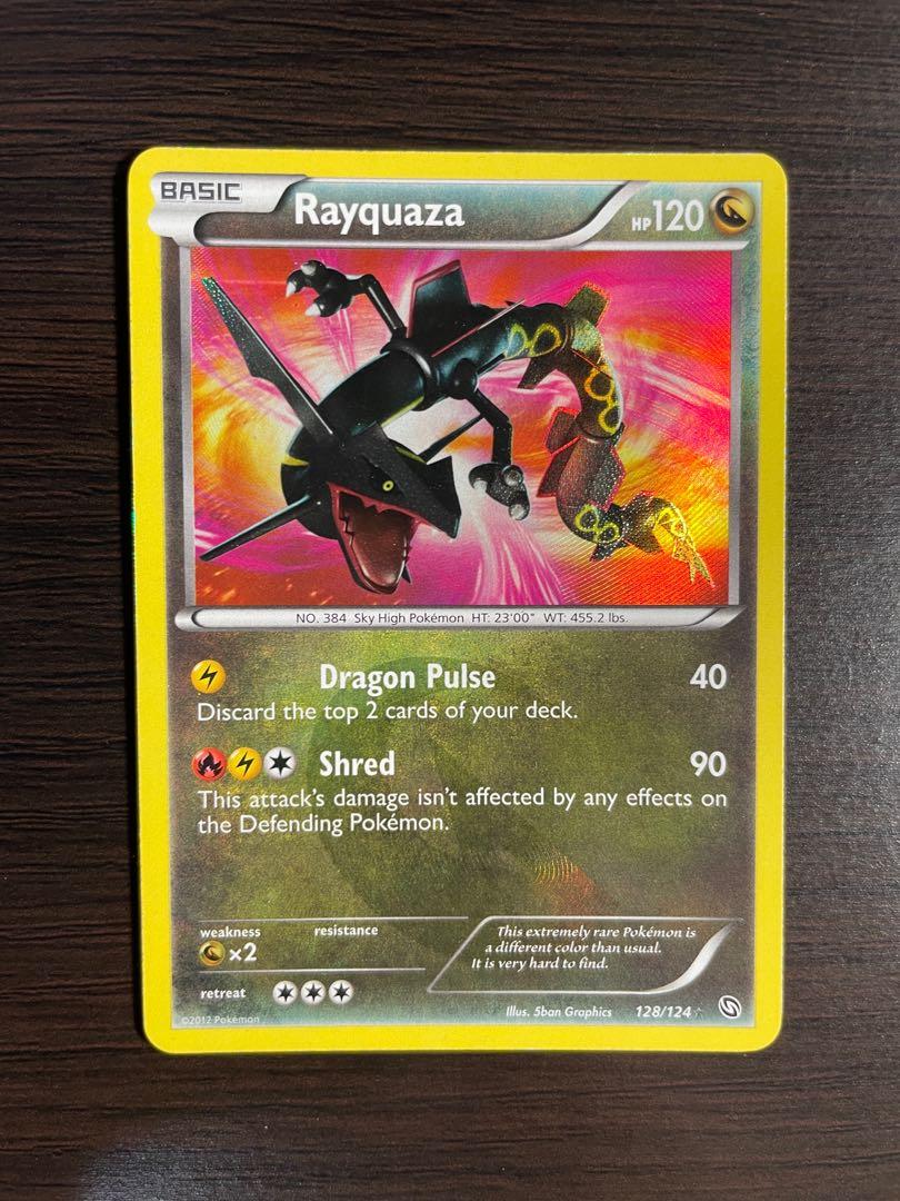 pokemon rayquaza 128/124 Dragons Exalted Ultra Rare Holo Shiny Pokemon Card
