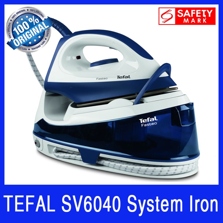 TEFAL SV6040 System Iron. Tefal SV6040 FASTEO Steam Generator Iron. 1.2 Litres Water Tank. Safety Lock System. Safety Mark Approved. TV Home Appliances Irons Steamers on Carousell