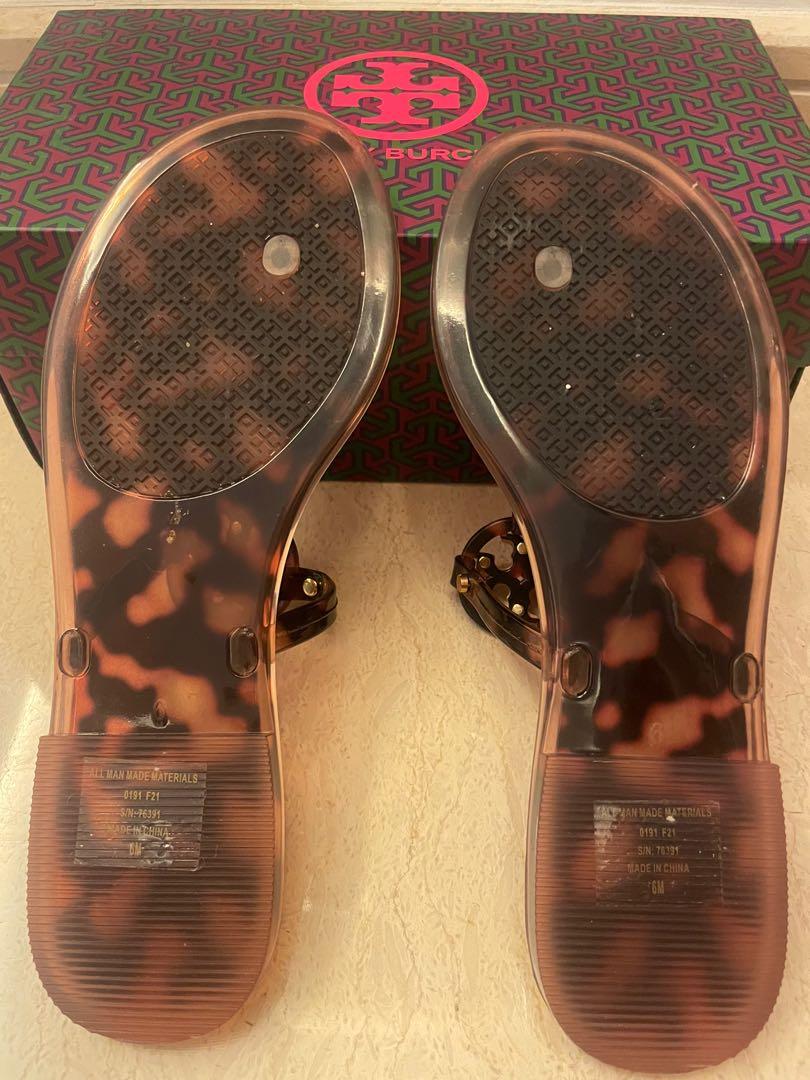 tory burch brown jelly sandals