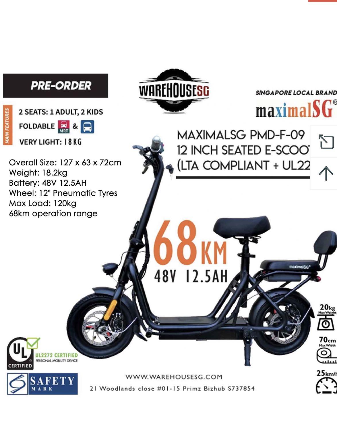 Escooter PMD F09, Sports Equipment, PMDs, EScooters & EBikes, E