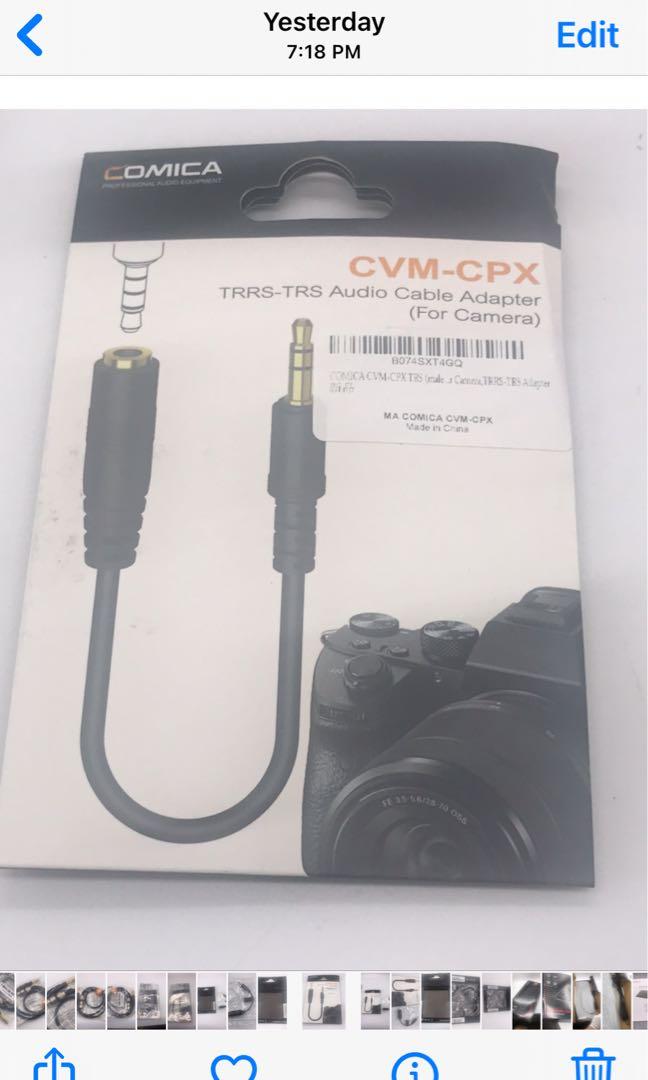 TRRS to TRS Adapter COMICA CVM-CPX 3.5mm TRRS Female to TRS Male Audio Adapter Sony Microphone Adapter for Canon Nikon Cameras or Recorder