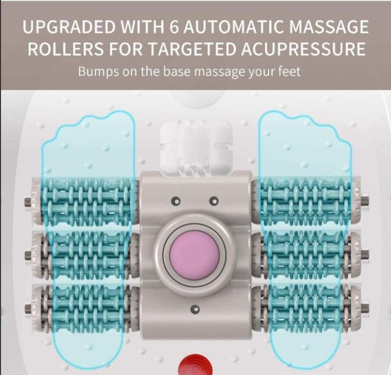 Turejo Foot Spa Bath Massager with Heat Bubbles, Upgraded 6 Automatic