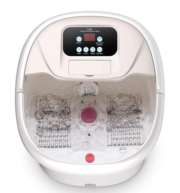 Turejo Foot Spa Bath Massager with Heat Bubbles, Upgraded 6 Automatic