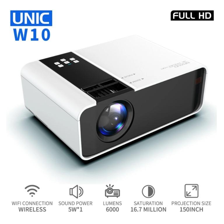 UNIC W10 LED Android Projector (Category: Projectors) located in Marikina City. Submitted by skowshop (Listing ID 1142865137, Image 2). Description: About this item: Briteness: 6000 Lumens, 80 ANSI Physical resolution: 800 * 480P Compression resolution: 1080P / 720P (supports the resolution of the source) Projection technology: LCD LCD size: 4.0 inches Light source technology type: LED light source Contrast: 1000: 1 Projection size: 32-150 inches