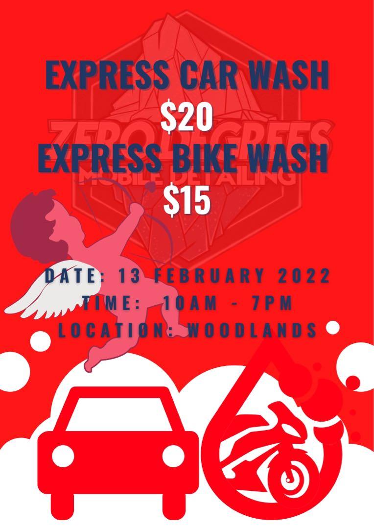 Valentine’s Day Car & Bike Wash Service PROMO! Car Wash/Motorbike Wash
