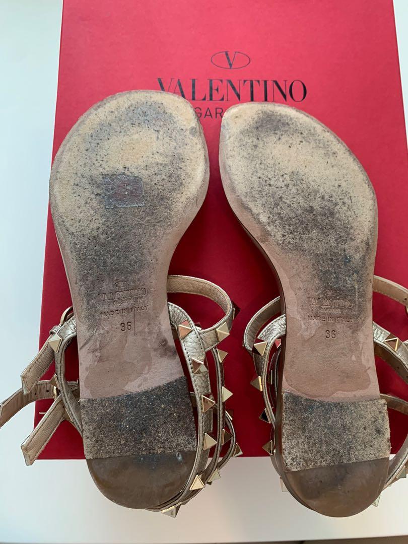 Red valentino rockstud sandals sales
