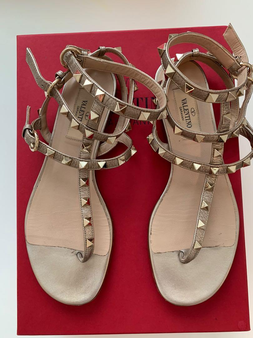Red valentino hotsell studded sandals