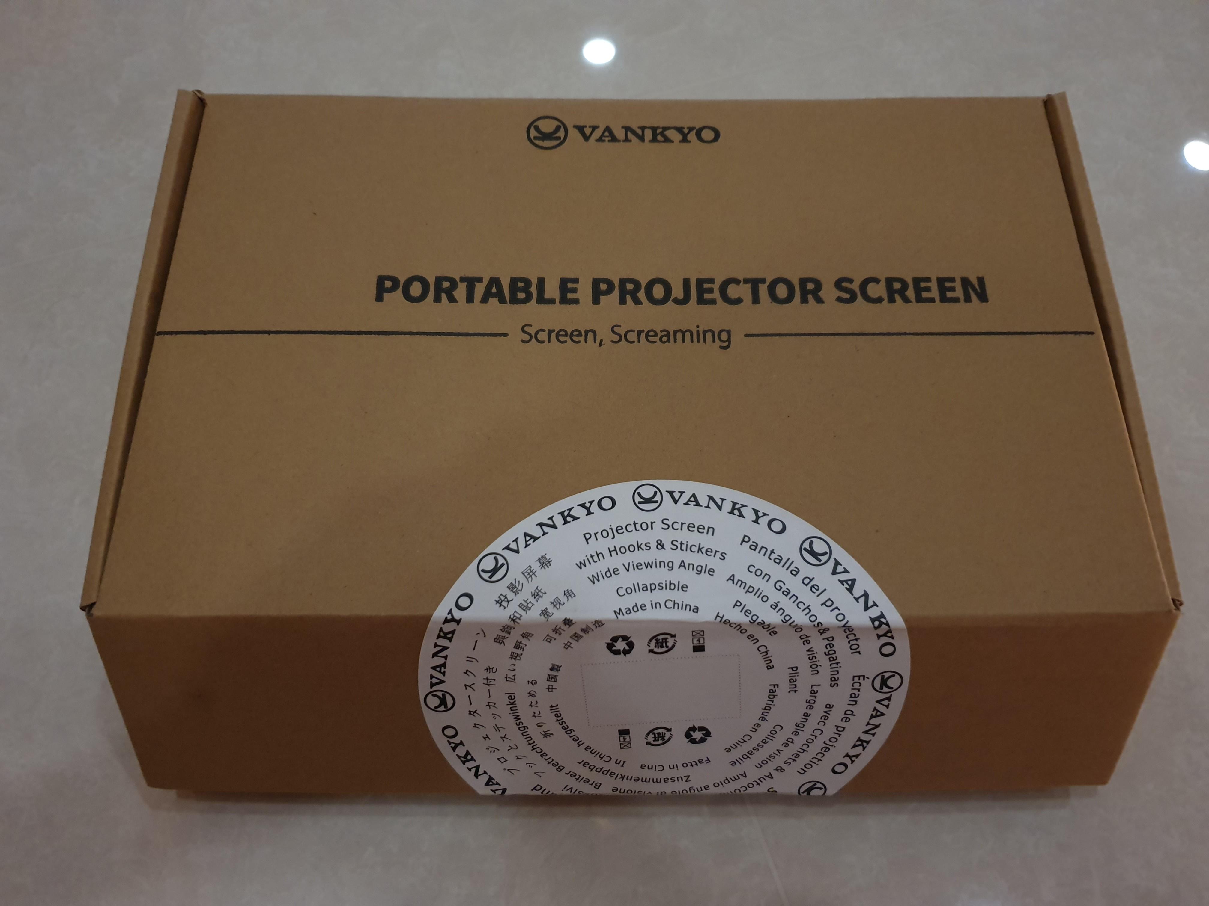 Vankyo projector 100 inch screen 169 spandex (opened but not used), TV