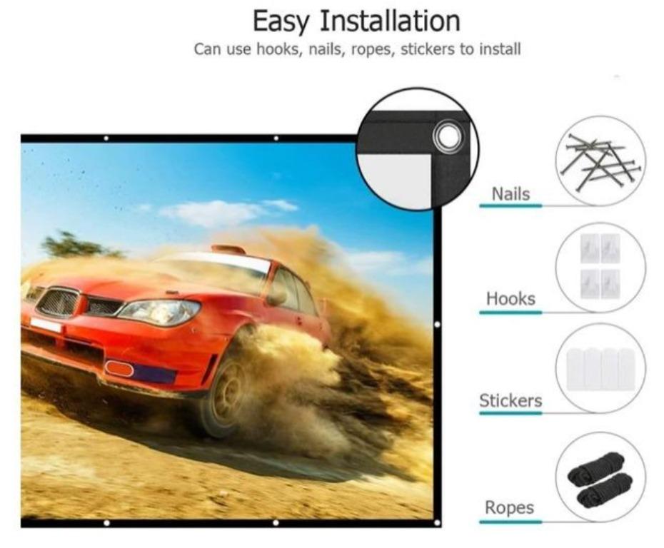 Vankyo projector 100 inch screen 169 spandex (opened but not used), TV