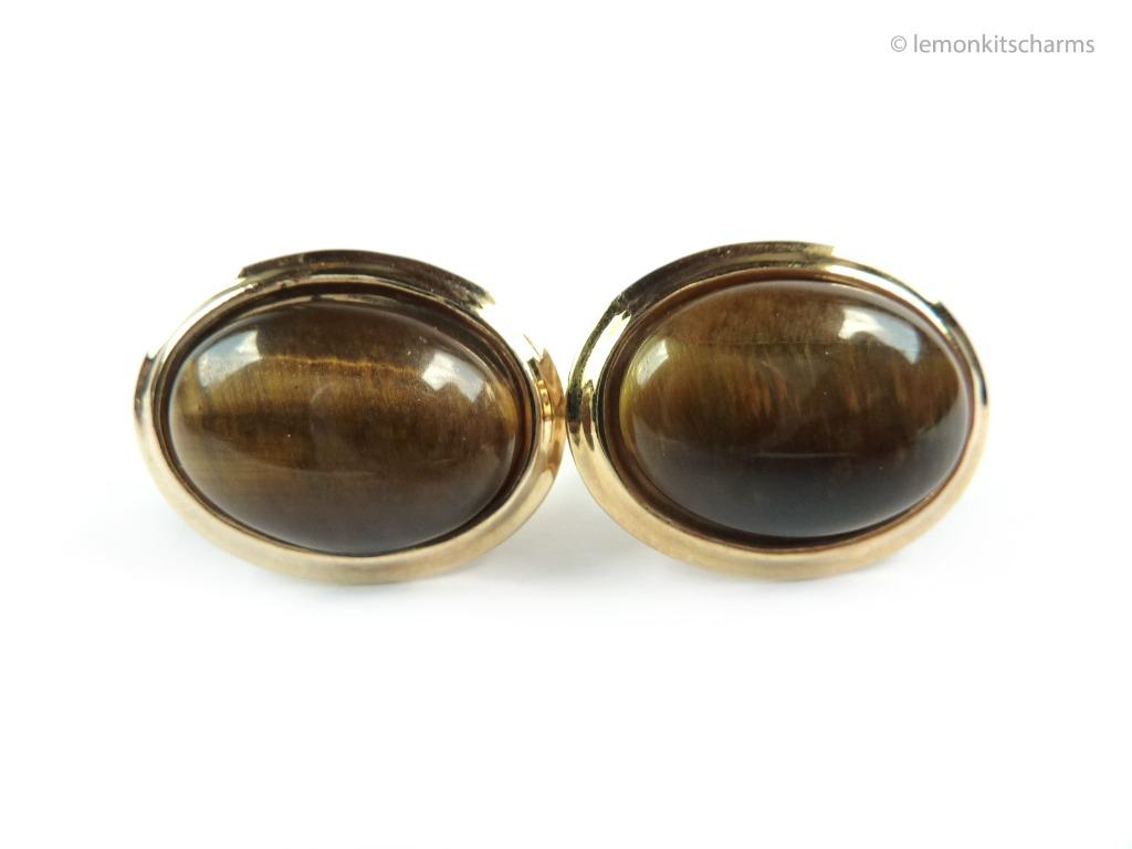 Vintage tiger eye earrings top