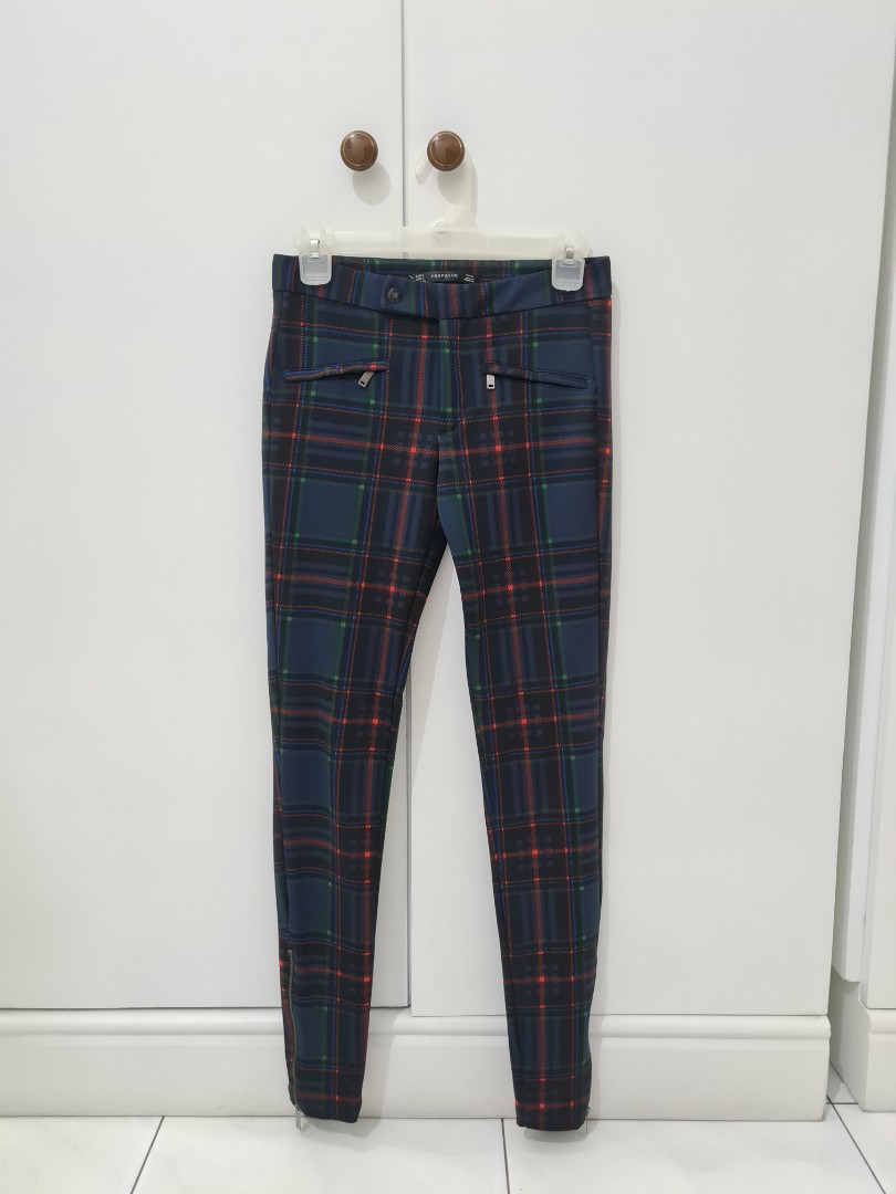 zara tartan leggings