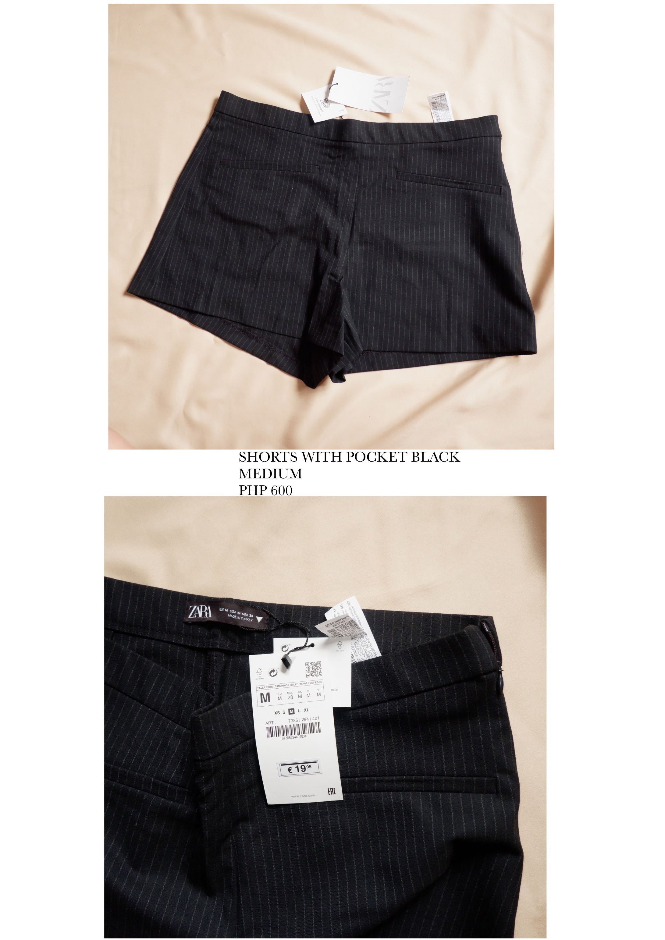 Zara pinstripe shorts clearance