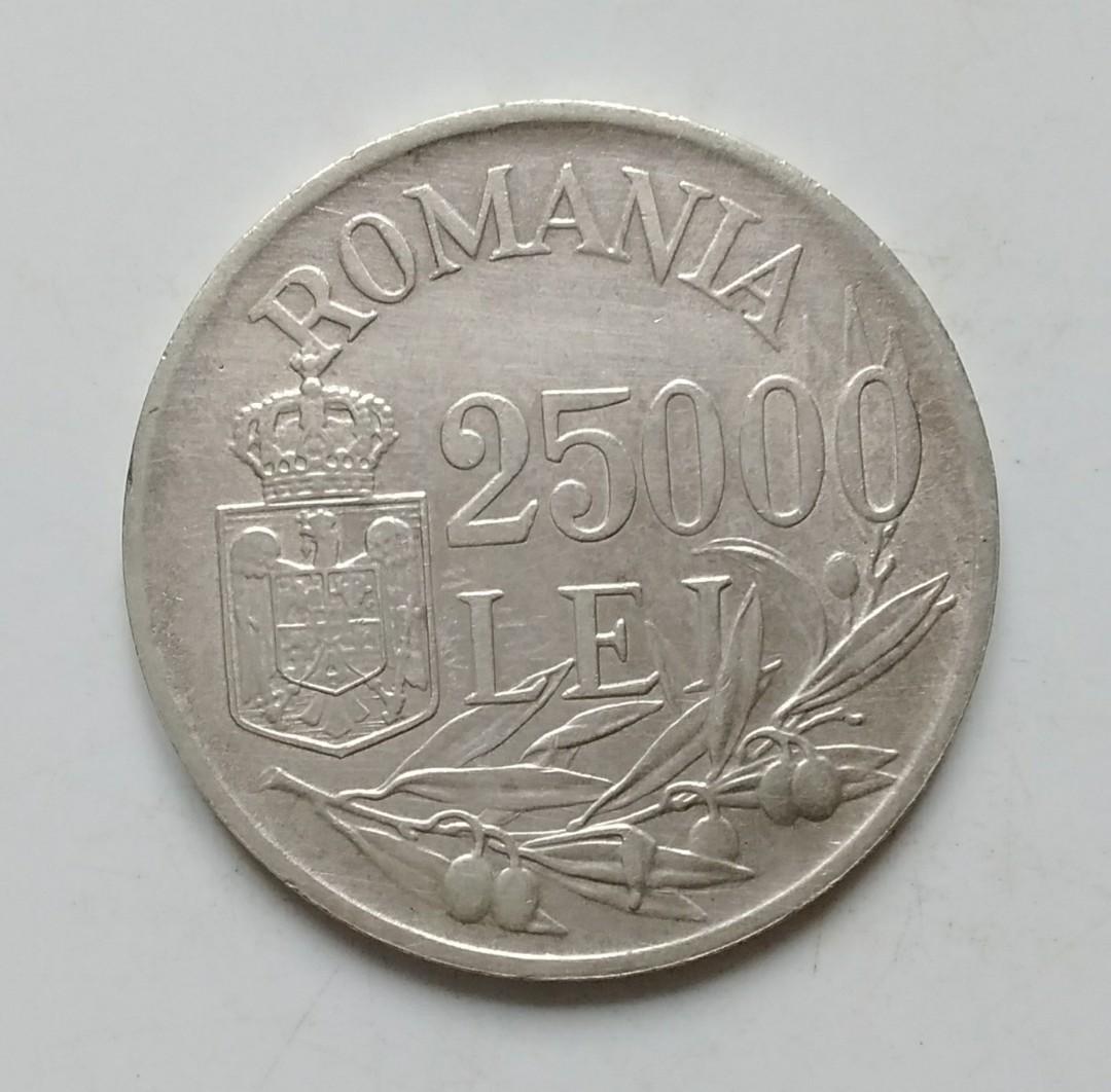 1946年羅馬尼亞王國25,000羅依(Lei)流通銀幣-布加勒斯特鑄造, 興趣及遊戲, 收藏品及紀念品, 錢幣- Carousell
