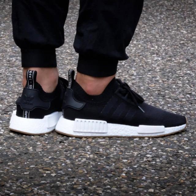 Adidas NMD R1 PK Primeknit Prime knit Core Black Gum Boost Sole