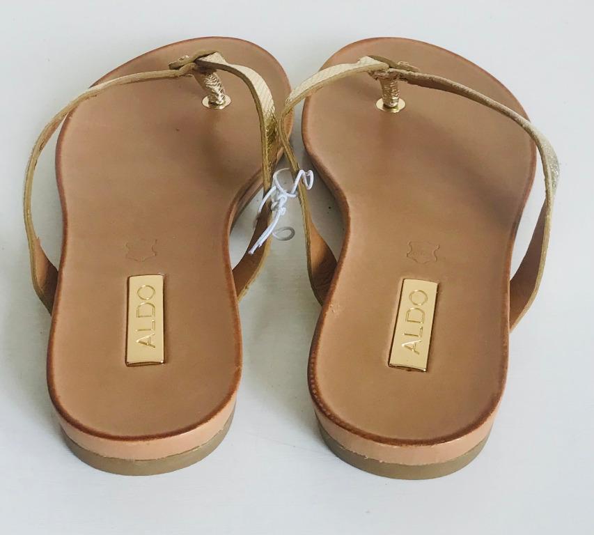 Aldo gold top flip flops