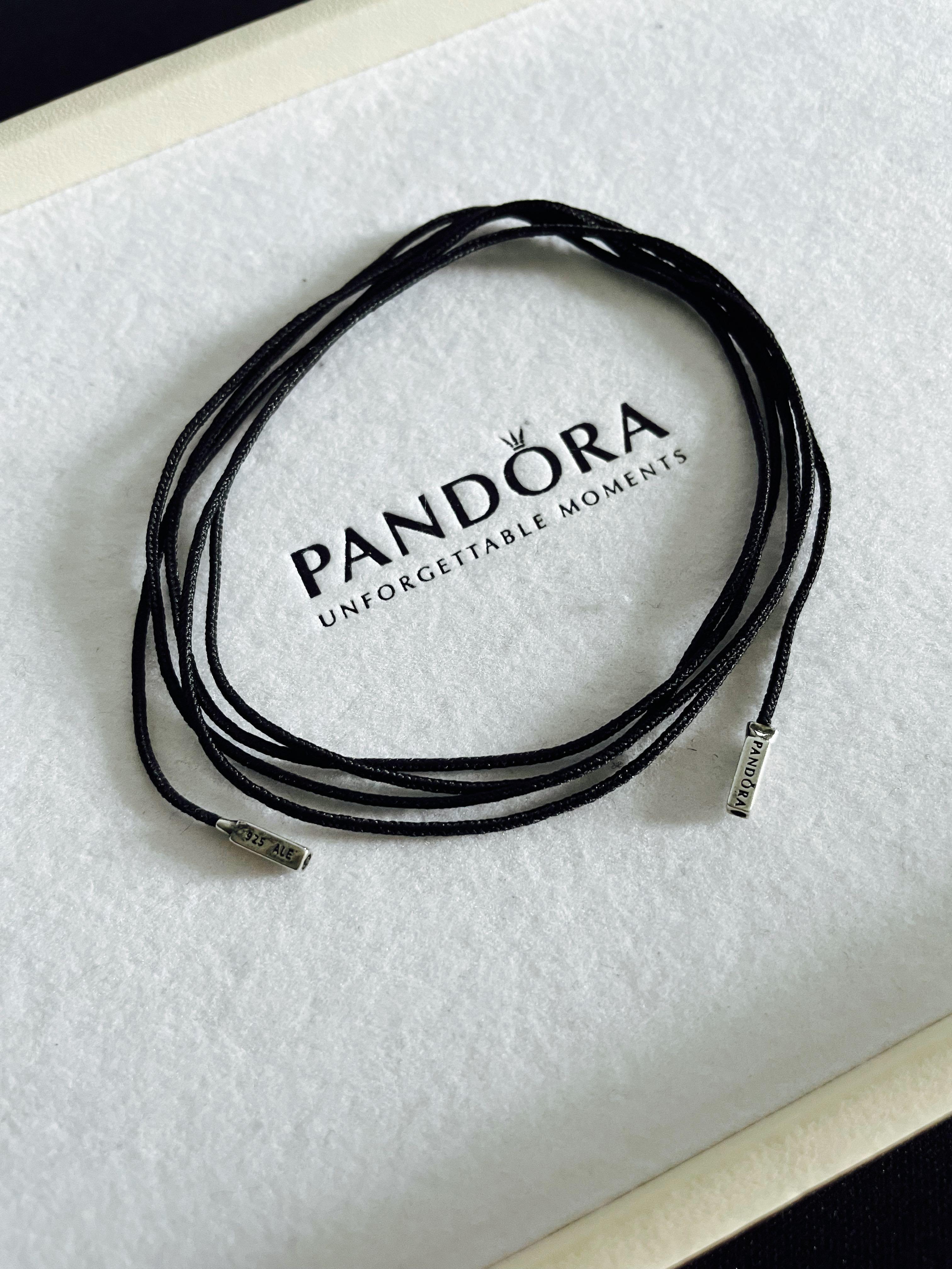 Authentic Pandora black fabric lariat 