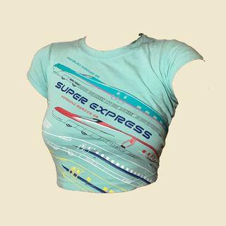 Baby Tee Super Express Shinkansen Series korean Tumblr Graphic Tee Vintage shirt y2k cute