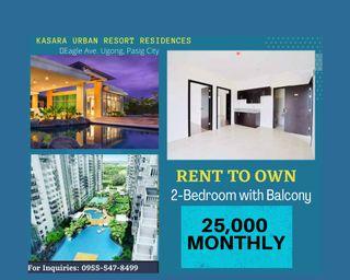 Big Discount!  Rent to own /Rfo 2bedroom with Balcony condo Kasara ,Pasig nr. C5,Eastwood,Ortigas,Bgc,Megamall,Manda,Makati