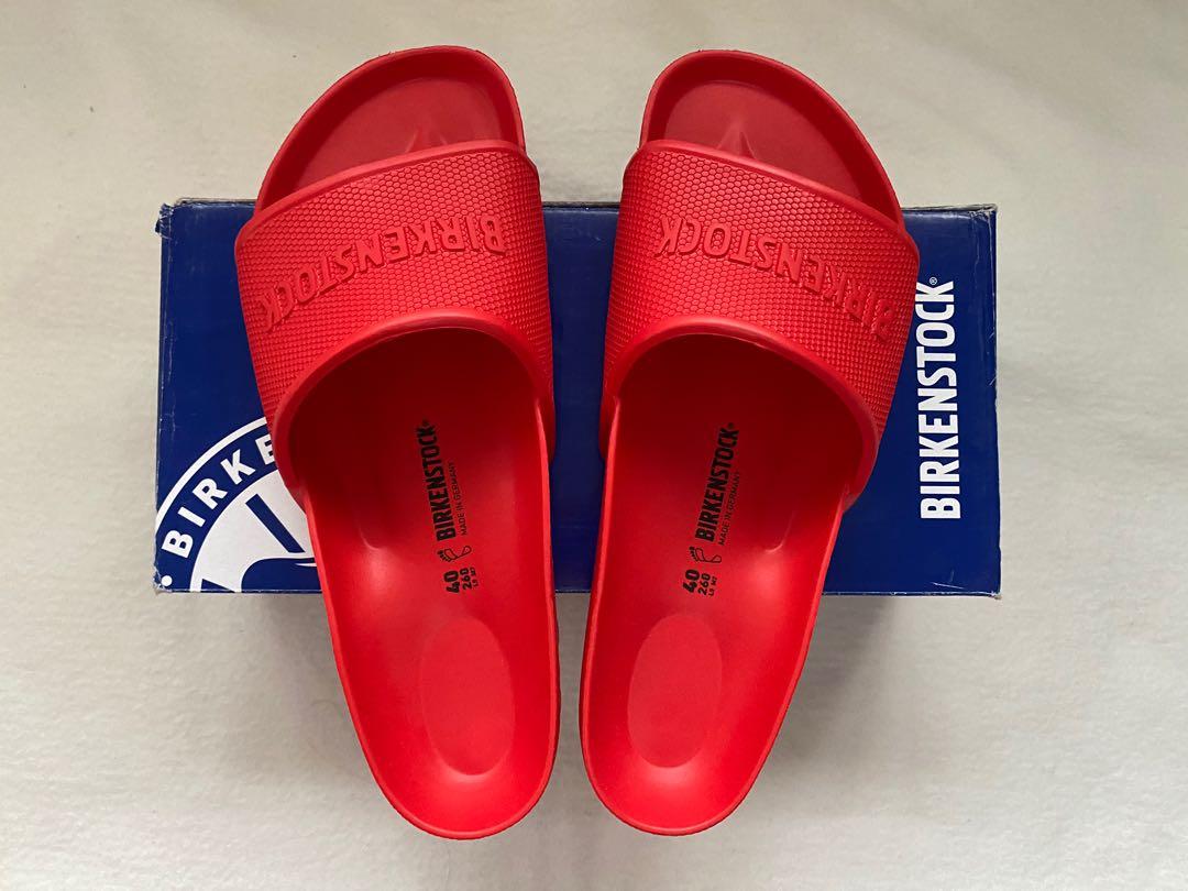 Red on sale birkenstock slides