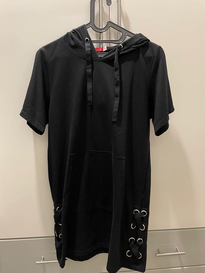 black hoodie dress