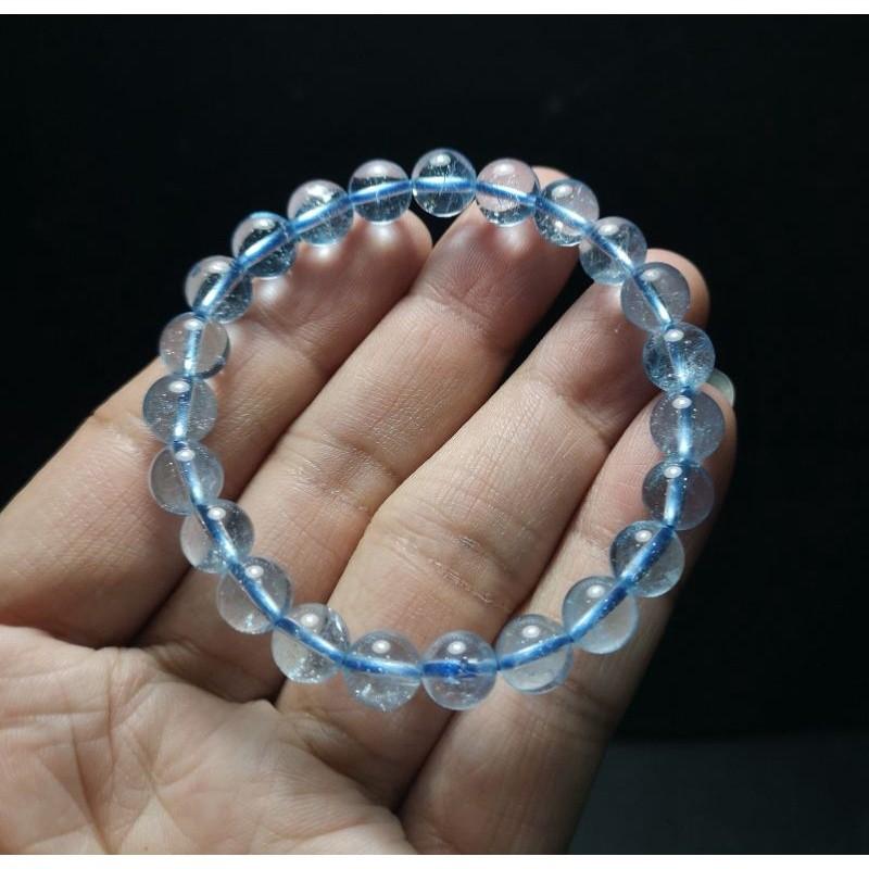 3 Stone Bracelet For Mothers With Blue Topaz In 14K White Gold |  Fascinating Diamonds