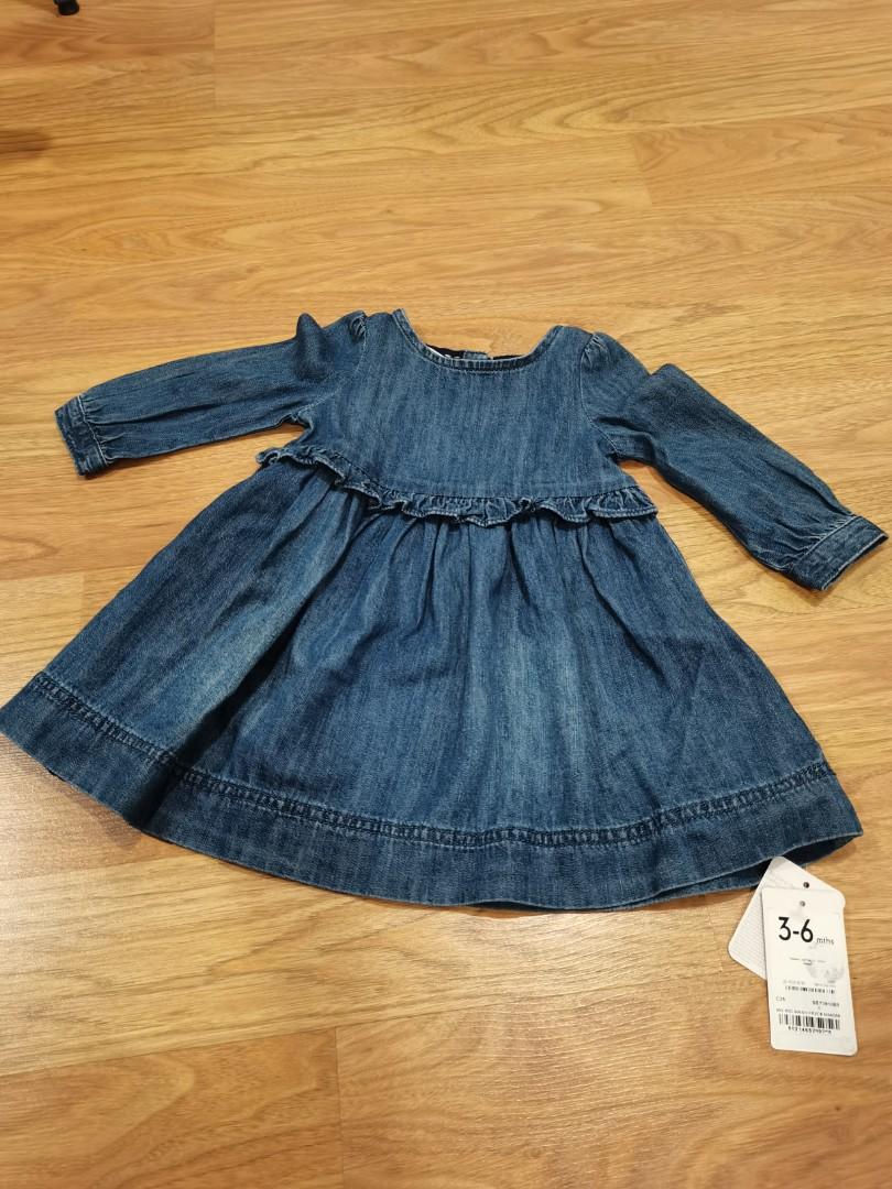 Brand new. MOTHERCARE denim blue jeans dress top with sleeves