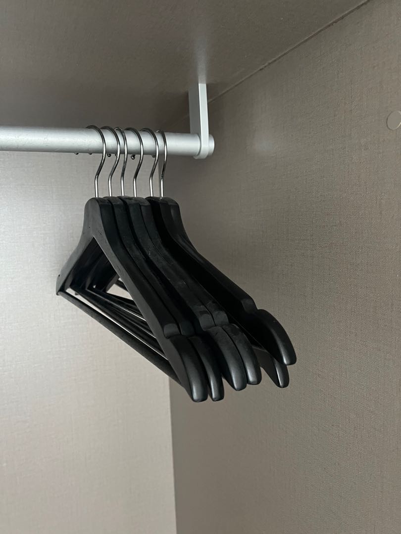 (BULK DEAL!) Black Wooden Hangers, Furniture & Home Living, Home