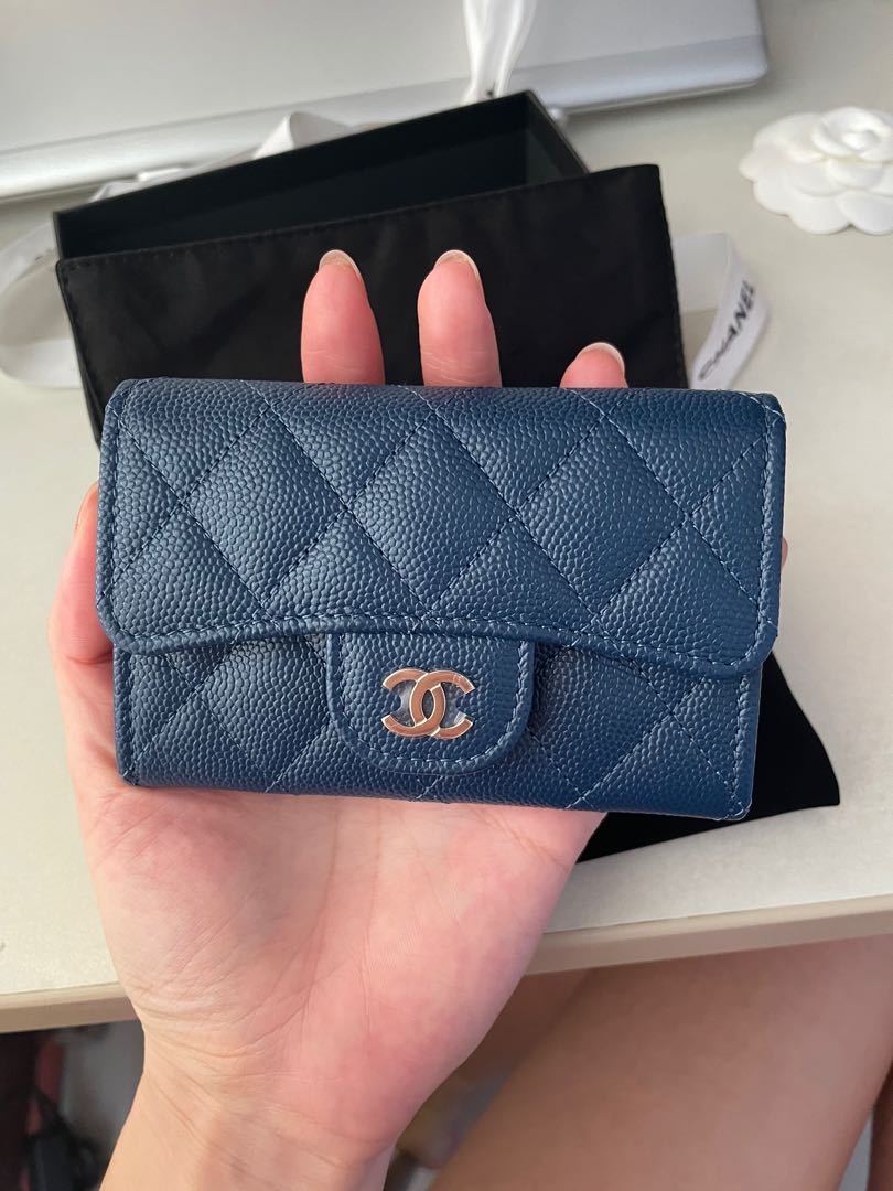 chanel folded card holder