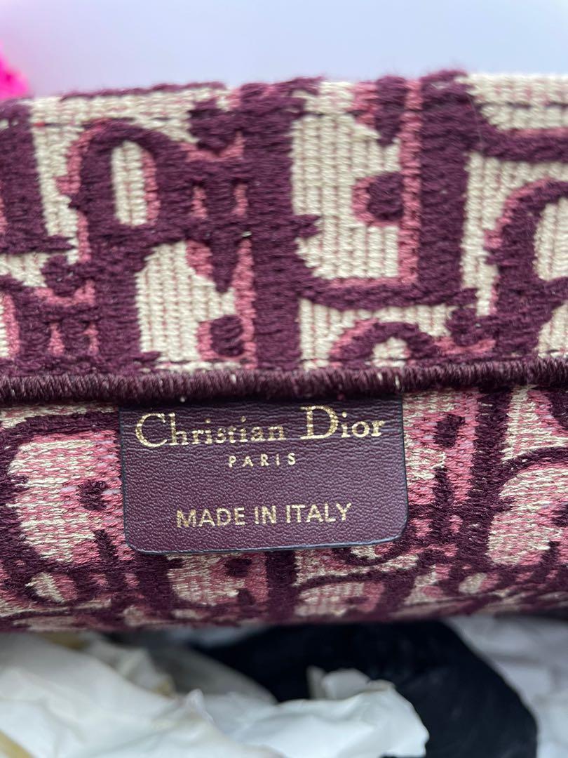 Dior Large Book Tote in Burgundy Oblique Embroidery - Luxury Helsinki