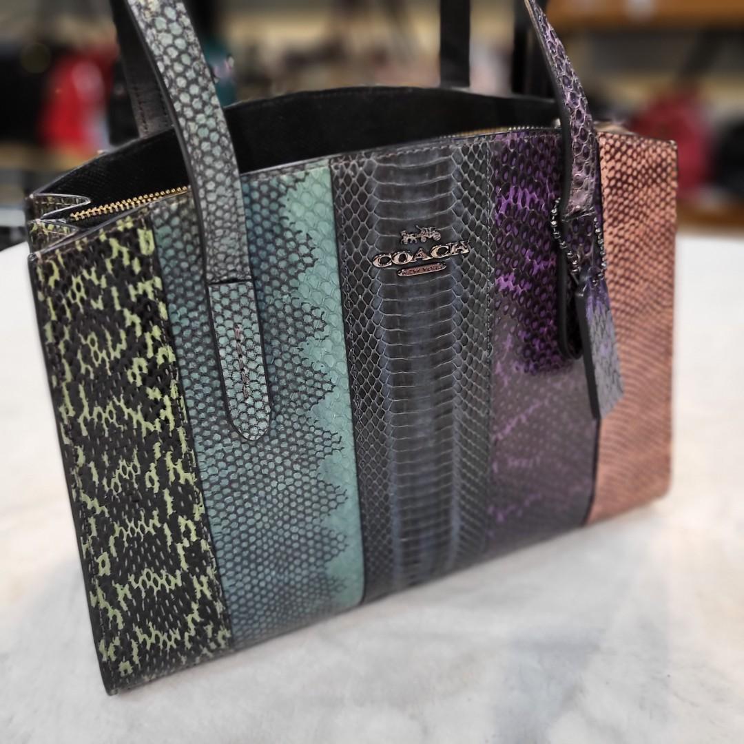 Coach charlie discount carryall snakeskin