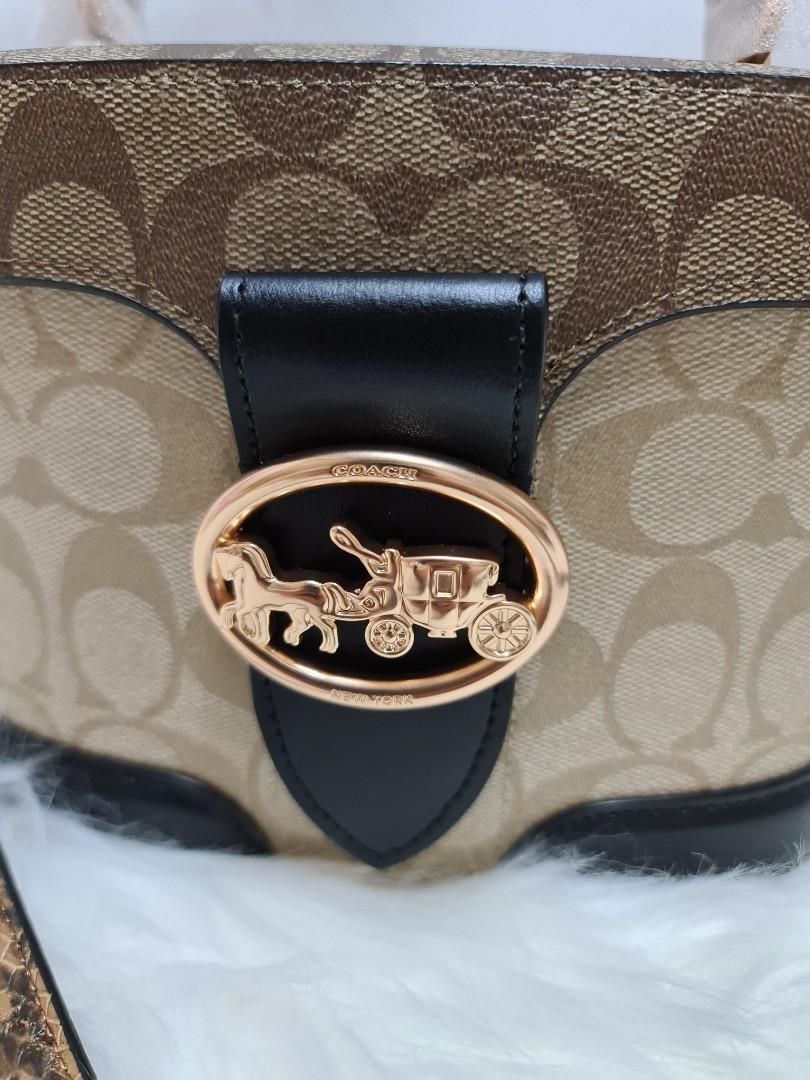 Coach georgie gem crossbody deals in blocked signature canvas