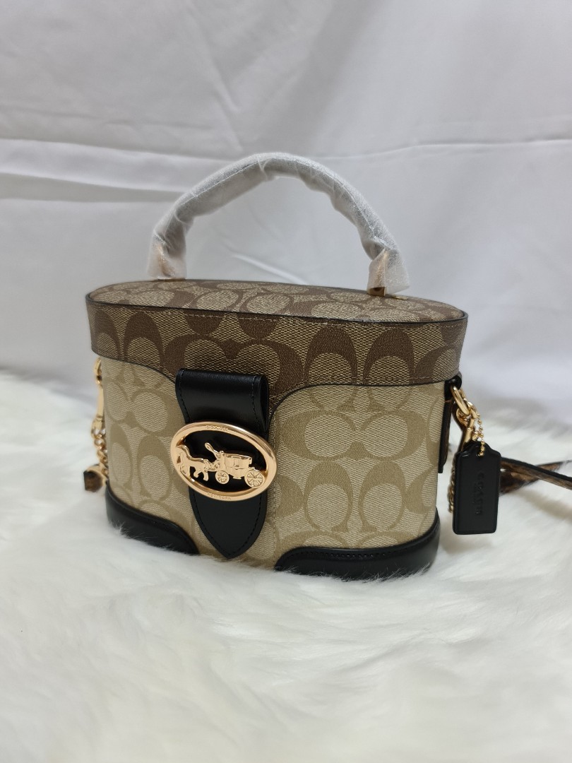 georgie gem crossbody in blocked signature canvas