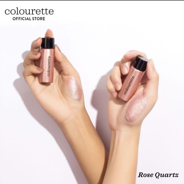 Colourette Shimmertint Highlighter in Rose Quartz (Category: Makeup) located in Quezon City. Submitted by shop_akha (Listing ID 1142941105, Image 2). Description: Just swatched (literally a dot on my hand)! Still comes in orig packaging :) RFS: too shimmery for my preference .