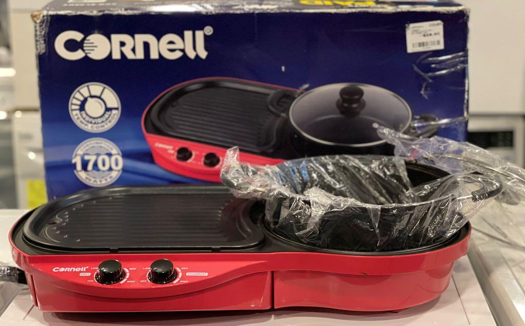 CORNELL ELECTRIC TABLE TOP GRILL WITH HOTPOT 1700W CCGEL88DT Display