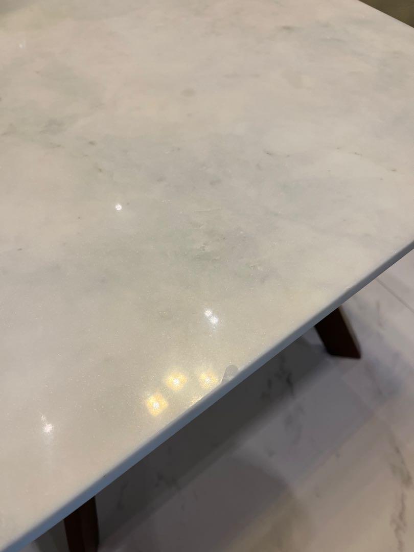 Crate & Barrel Elke rectangular marble coffee table, Furniture & Home