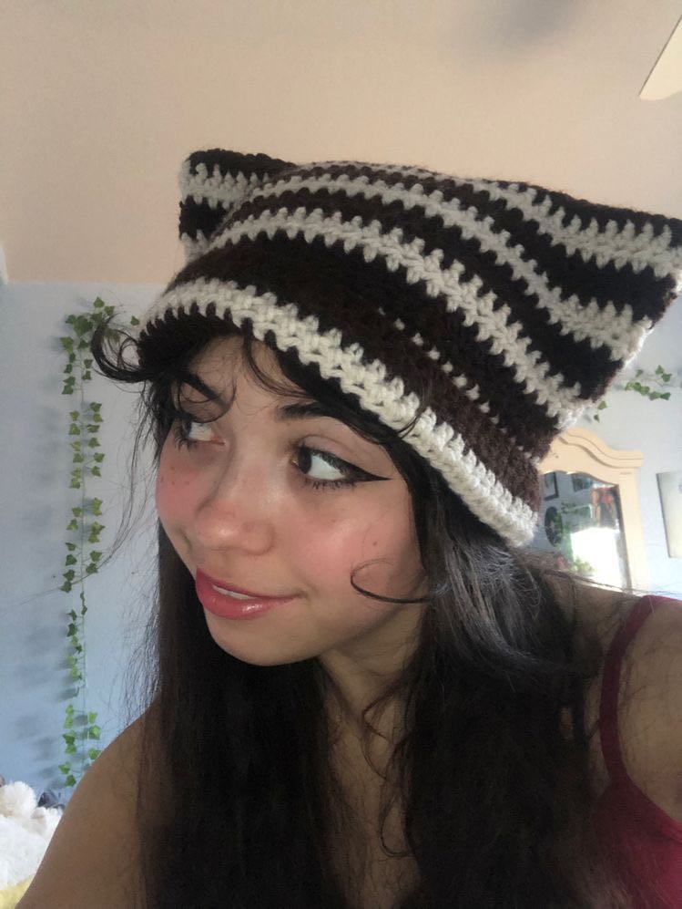 Cat ear beanie crochet !! ( Handmade), Women's Fashion, Watches