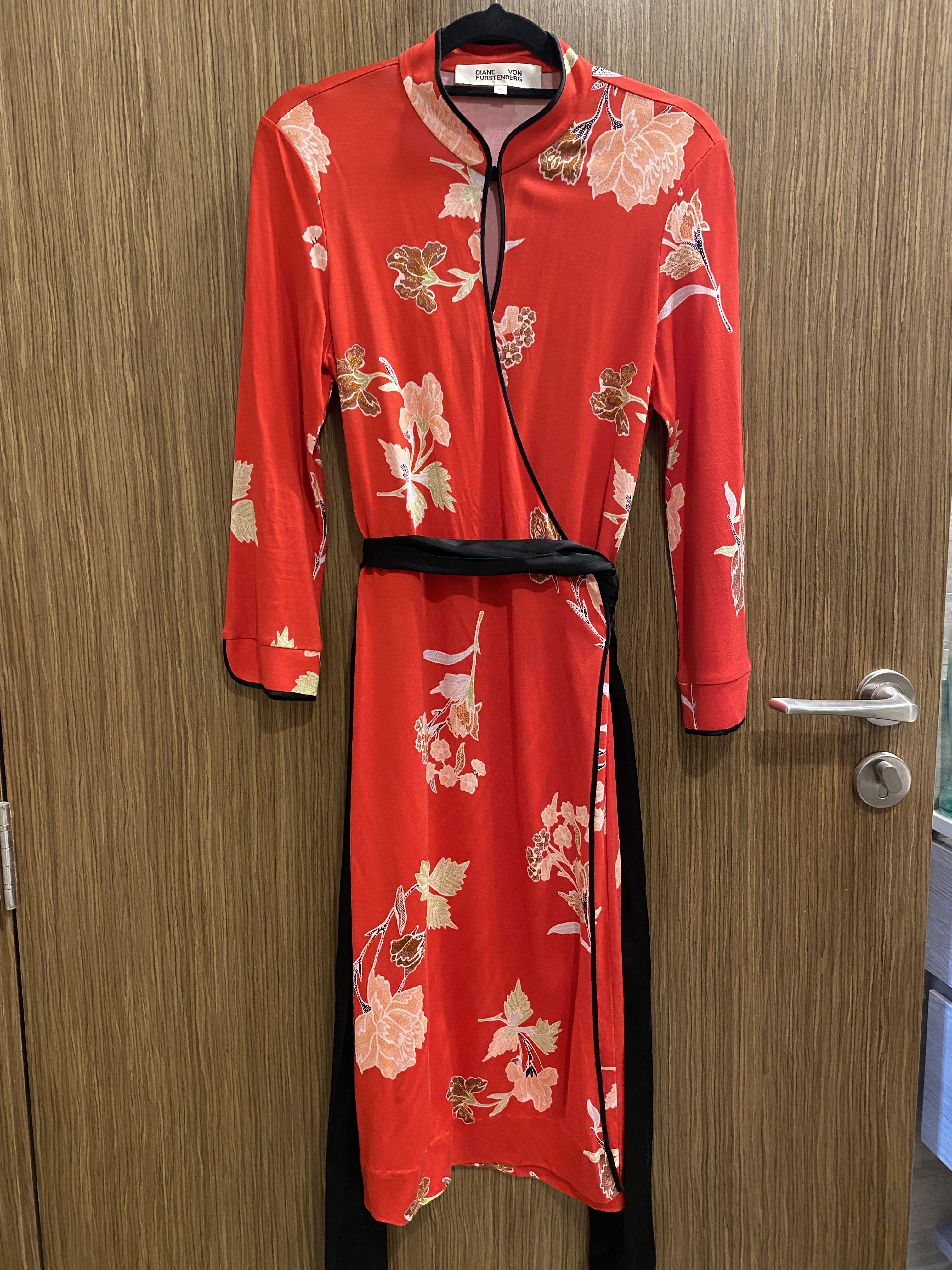DVF China Silk Jersey Wrap Dress, Women ...