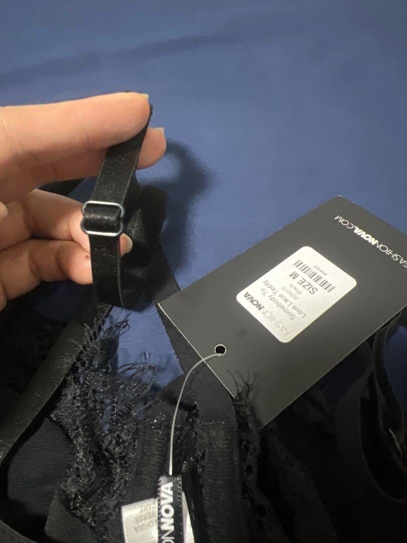 Fashion Nova black lace bodysuit lingerie M, Women's Fashion, New Undergarments & Loungewear