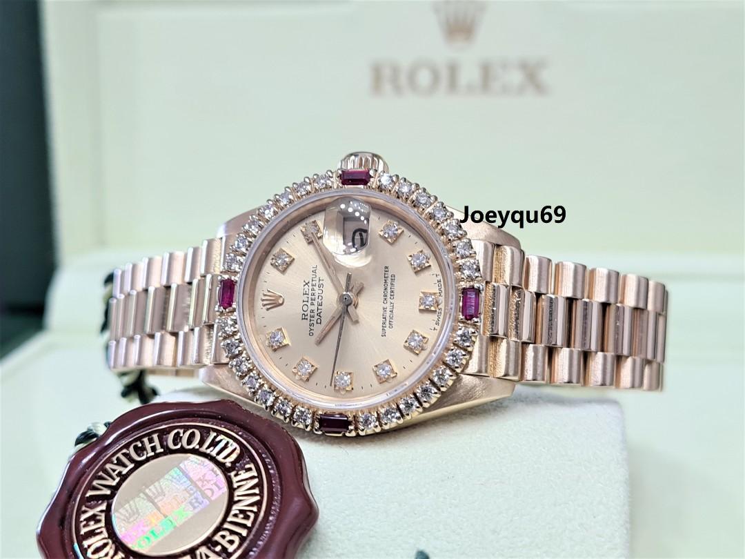 Ruby bezel rolex sale