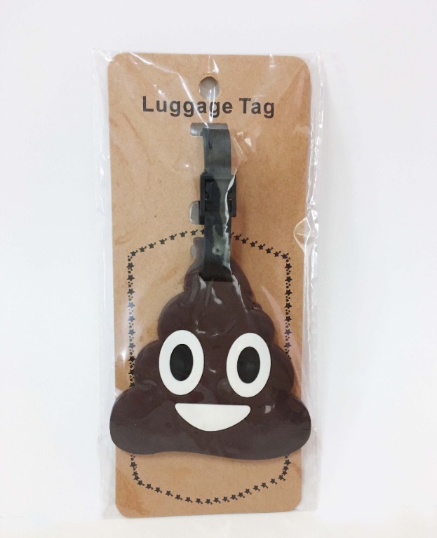 Funny Cute Poop Emoji Luggage Tag Travel Bag Name Tag, Women's