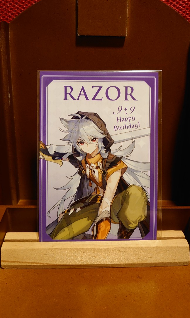 (Listing for fortunepuSSy) Genshin Impact - Razor Birthday Postcard