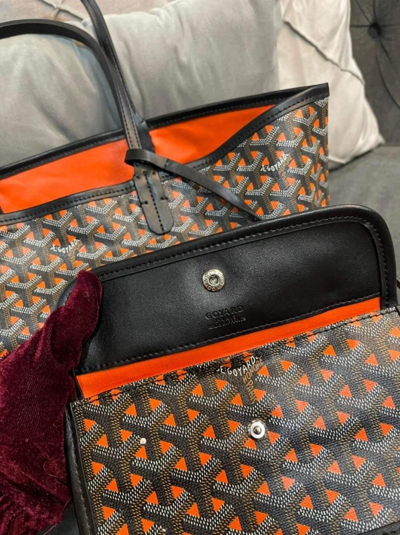 Goyard Black/Orange Chevron Print Coated Canvas Saint Louis Claire