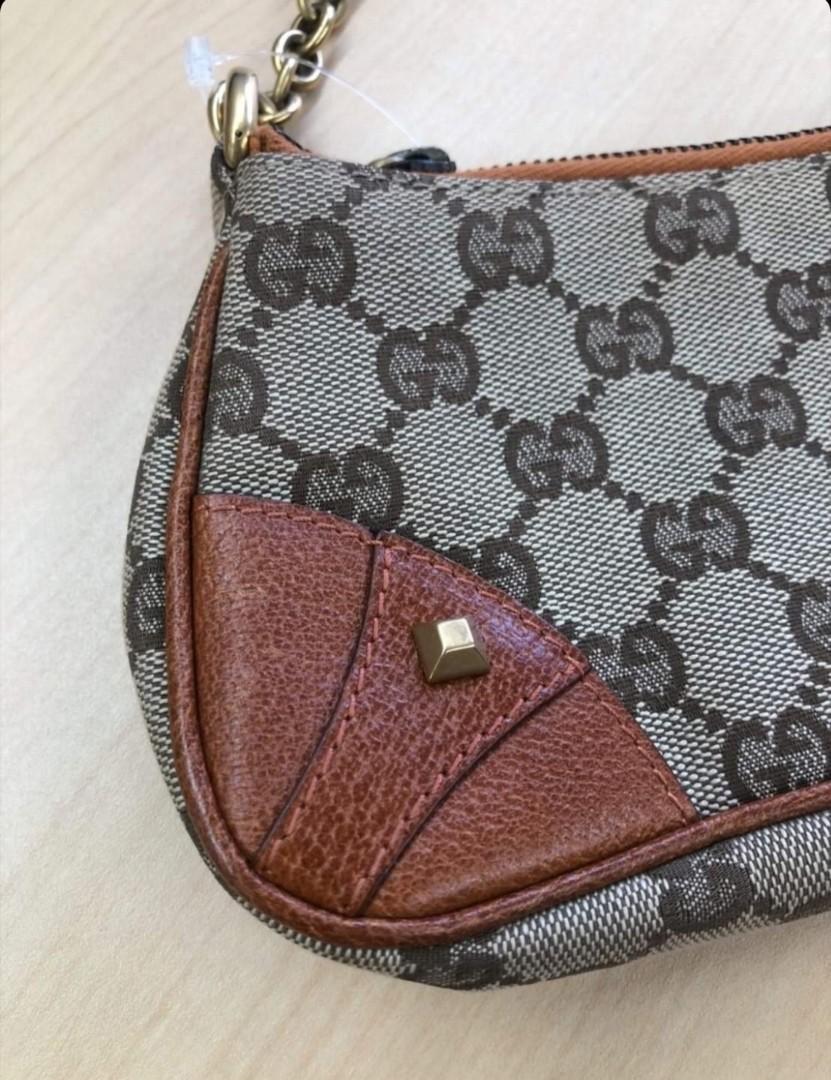 GUCCI Monogram Horsebit Nail Chain Pochette