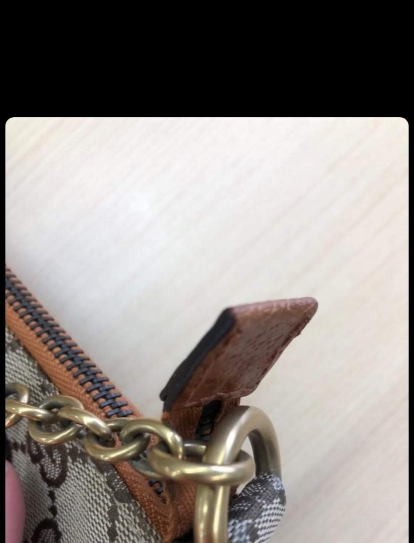GUCCI Monogram Horsebit Nail Chain Pochette Orange 792455