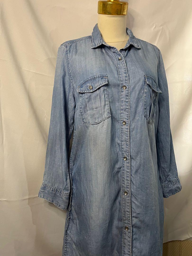 H&m store denim blouse