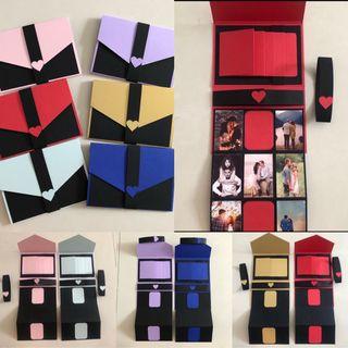 Instock- scrapbook photo album with waterfall and folded  tab
