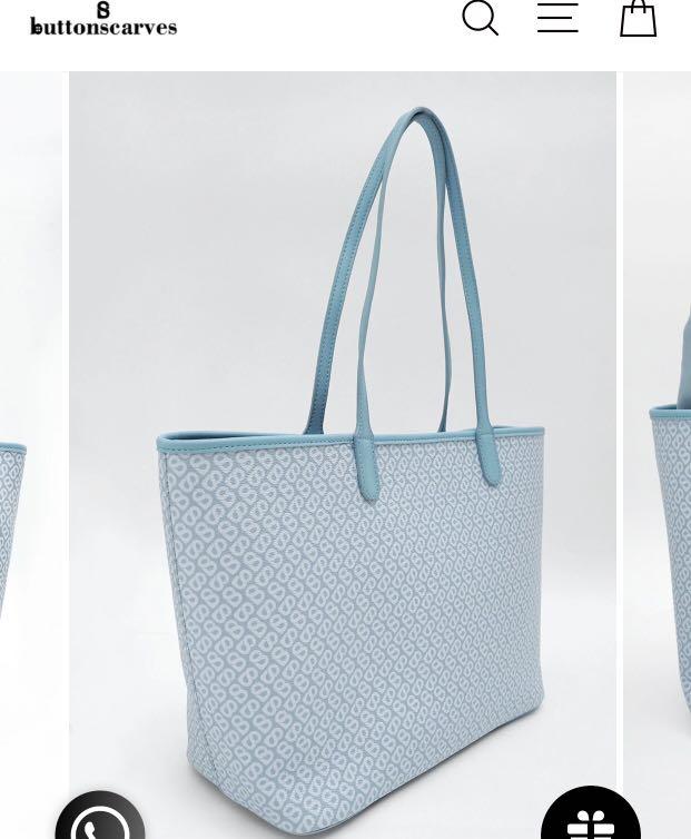 izzy canvas bag tote buttonscarves blue di Chippie Shop | Tokopedia