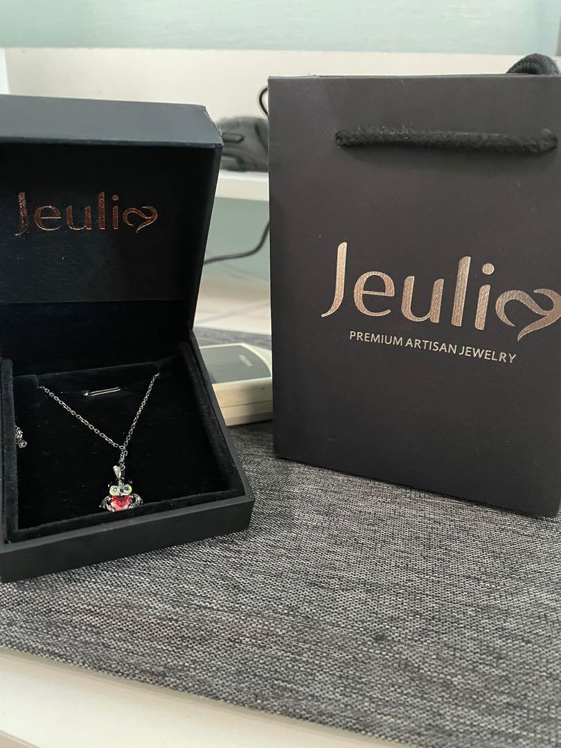 JEULIA hug me show me your heart dragon heart silver necklace