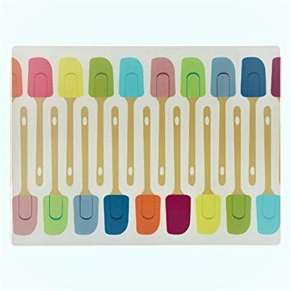 Like New Joseph Joseph Glass Worktop Saver (Category: Other Kitchenware & Tableware) located in Quezon City. Submitted by jetsetterslair (Listing ID 1143066140, Image 3). Description: Used once or twice only. Made from toughened textured glass and with non-slip rubber feet, cute spatula print, these multi-function boards provide a hygienic, odour and stain-resistant work surface for all types of food preparation and presentation. In addition, the